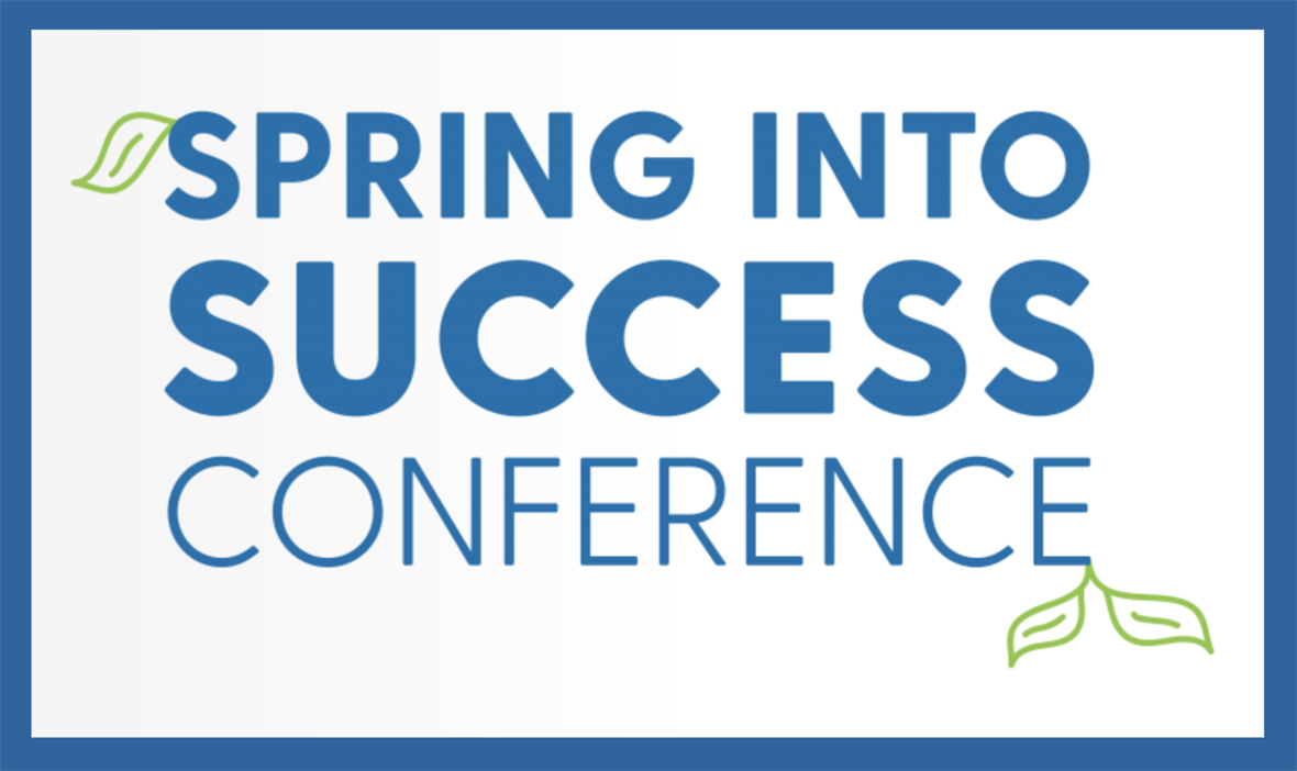 spring into success graphic with border
